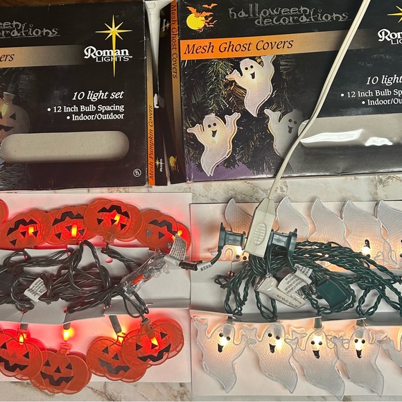 Roman Inc. • Halloween Light Set • Pumpkin • Ghost • 2 Boxes (20 Lights) • New - Picture 12 of 16